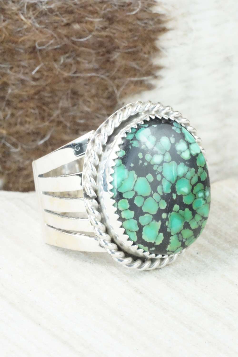 Turquoise and Sterling Silver Ring - Jeanette Saunders - Size 10.25