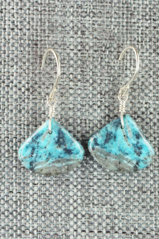 Turquoise & Sterling Silver Earrings - Lester Abeita