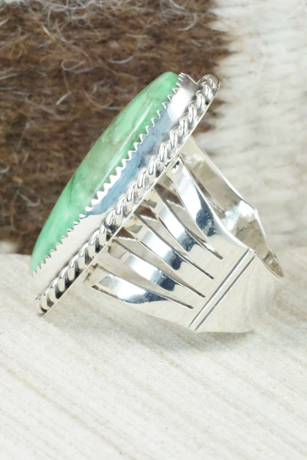 Turquoise and Sterling Silver Ring - Jeanette Saunders - Size 10.5