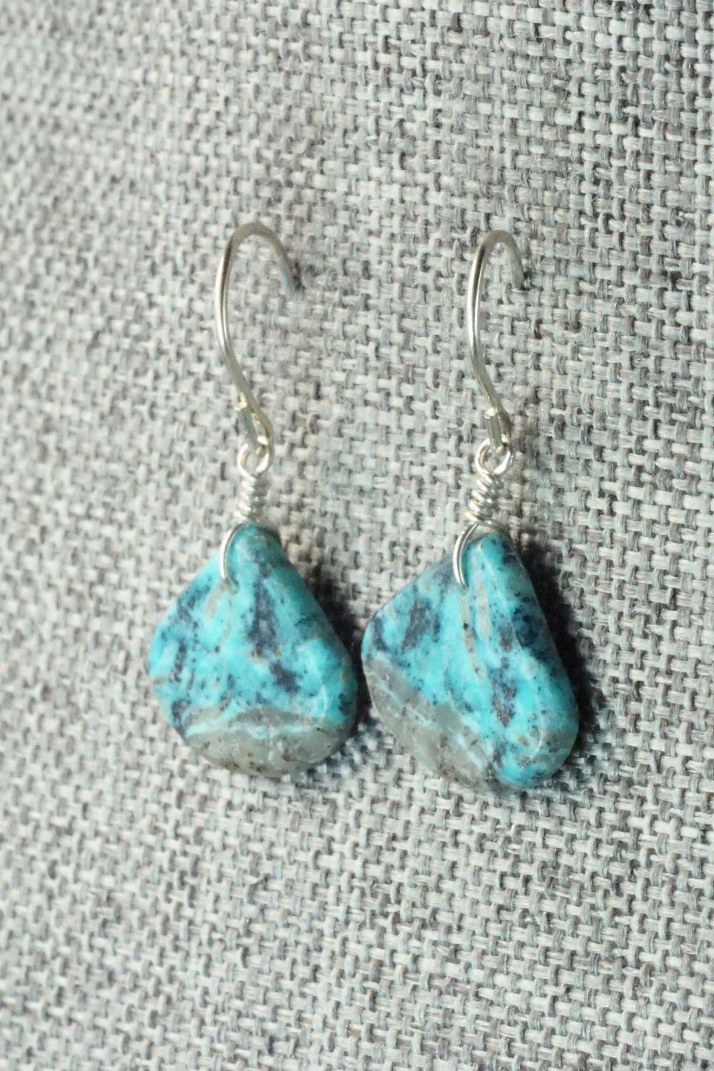 Turquoise & Sterling Silver Earrings - Lester Abeita
