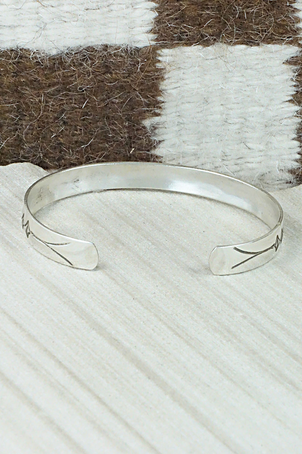 Turquoise, Coral Chip Inlay & Sterling Silver Bracelet - Jolene Yazzie