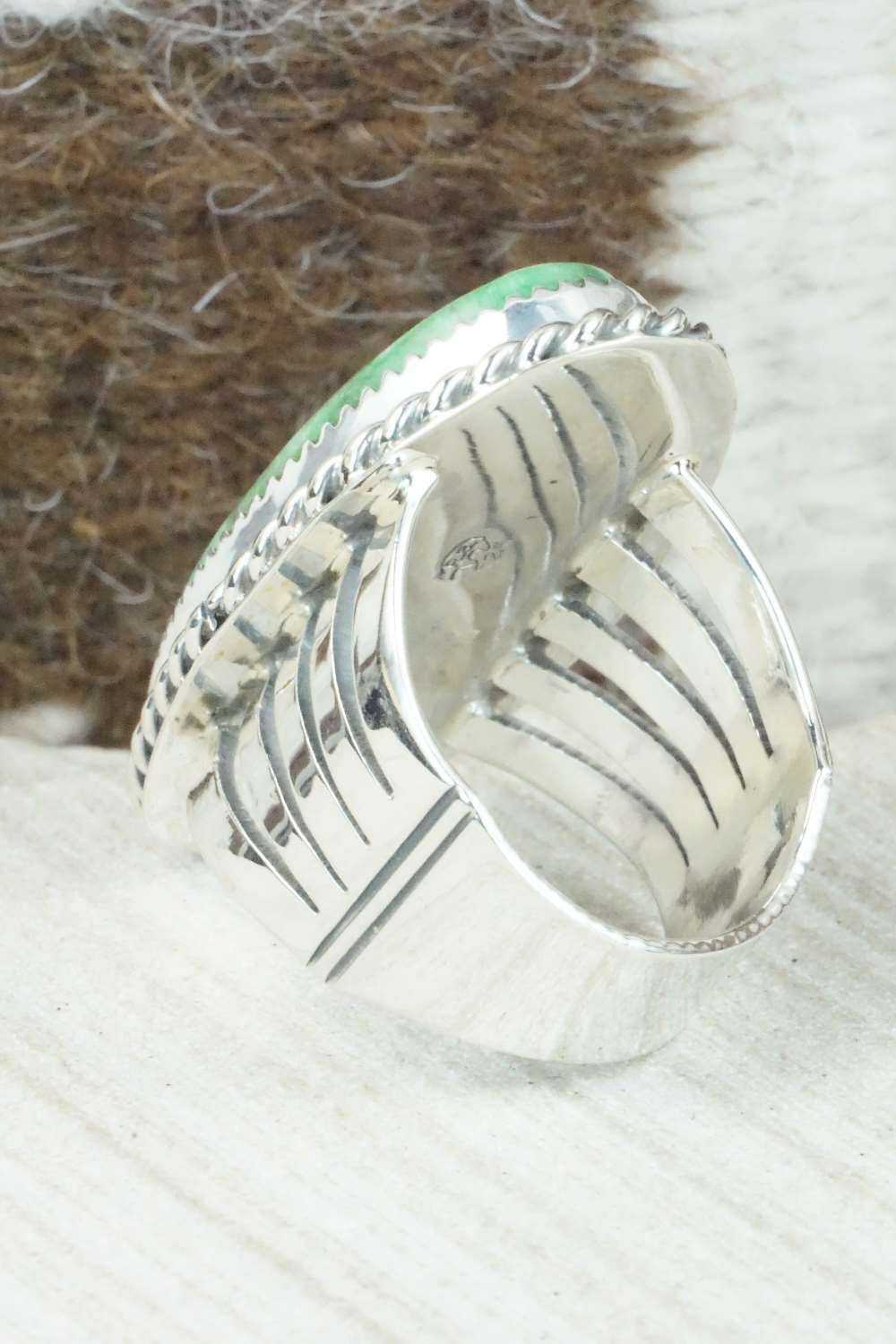 Turquoise and Sterling Silver Ring - Jeanette Saunders - Size 10.5