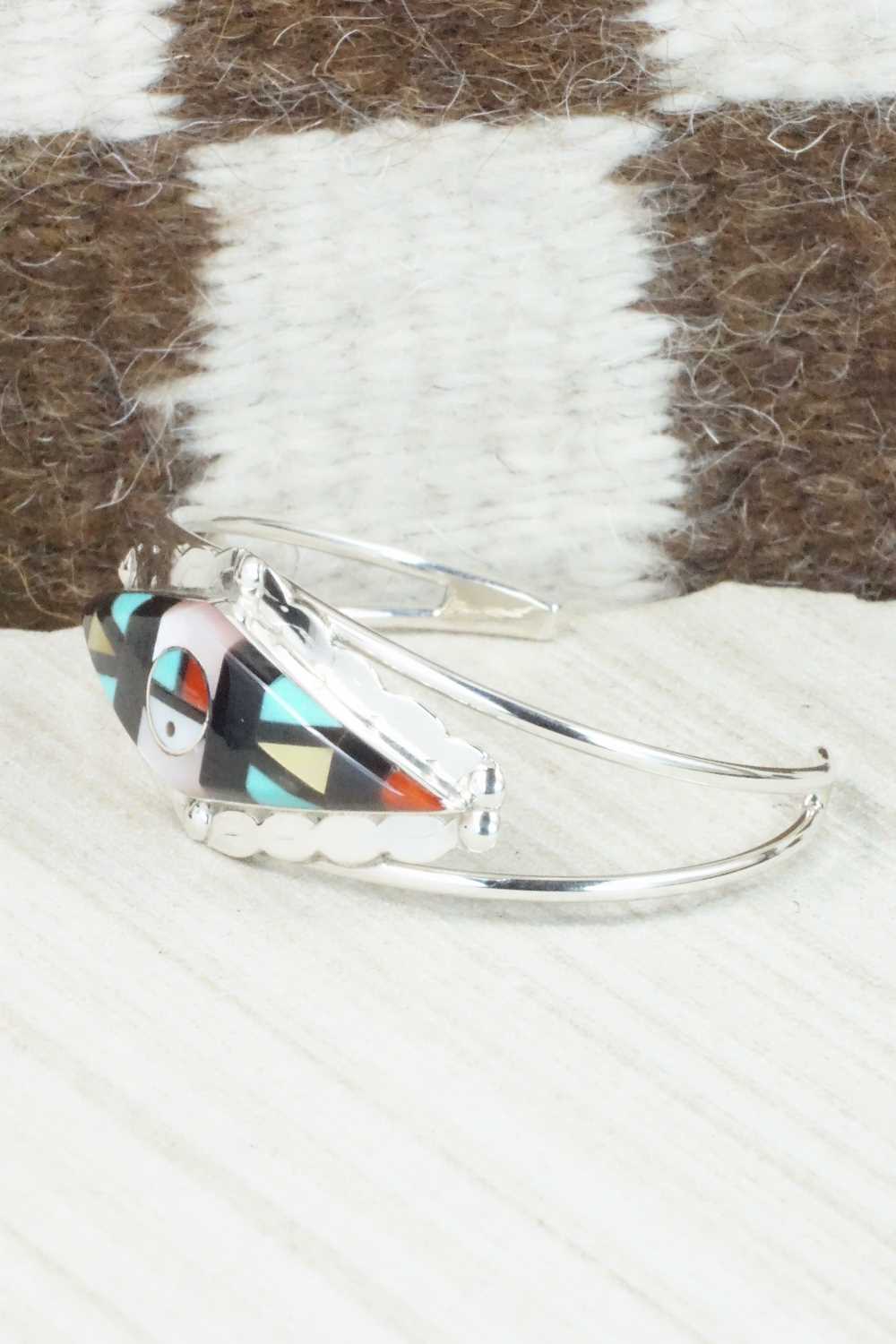 Multi Stone & Sterling Silver Inlay Bracelet - Ernie Ohmsatte