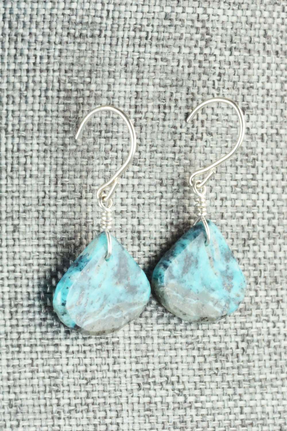 Turquoise & Sterling Silver Earrings - Lester Abeita