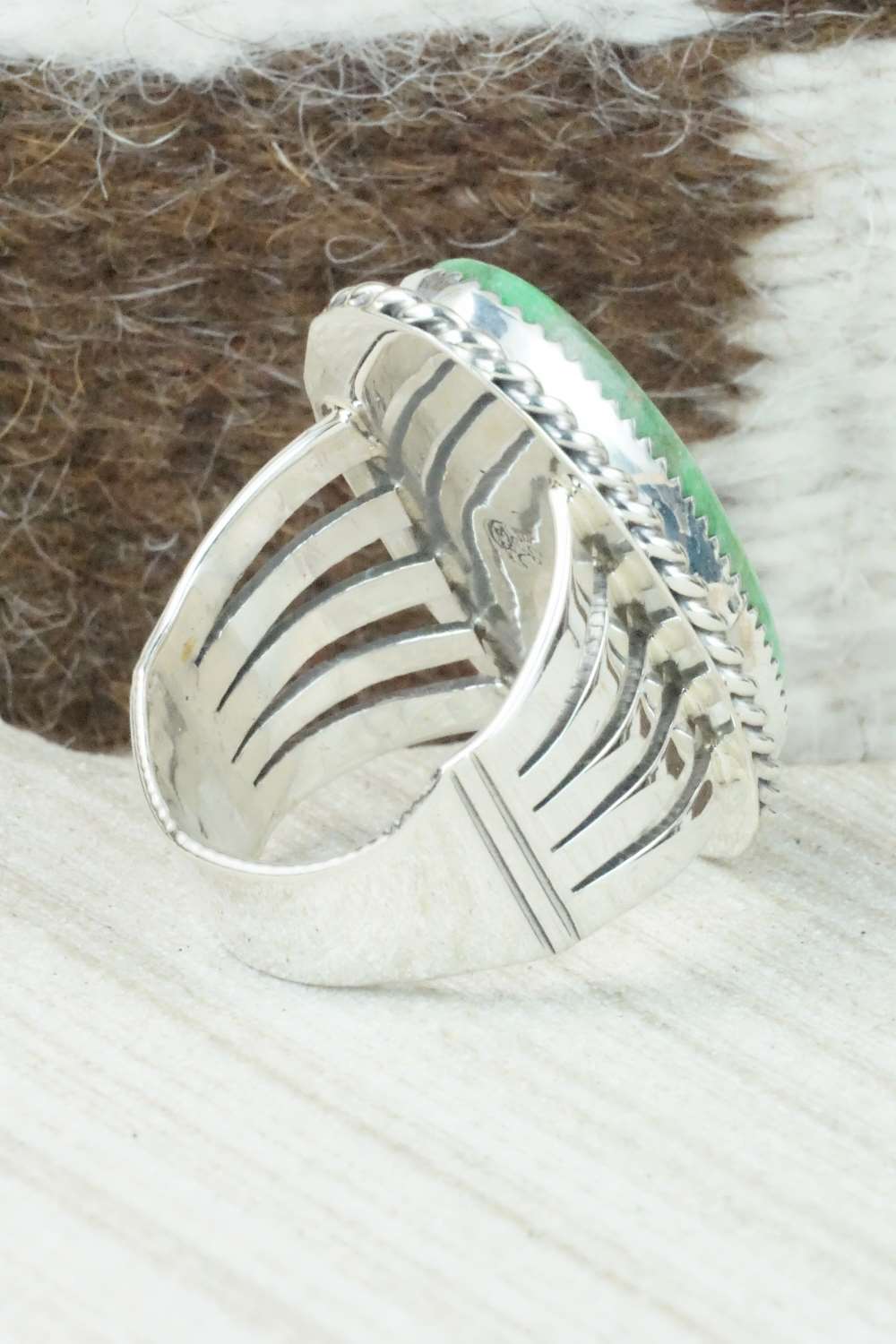 Turquoise and Sterling Silver Ring - Jeanette Saunders - Size 10.5