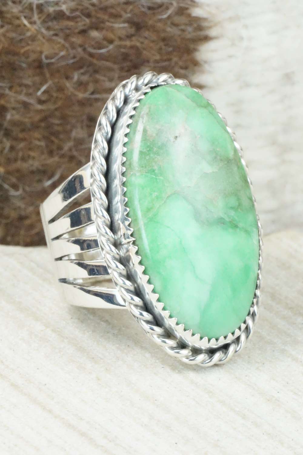 Turquoise and Sterling Silver Ring - Jeanette Saunders - Size 10.5