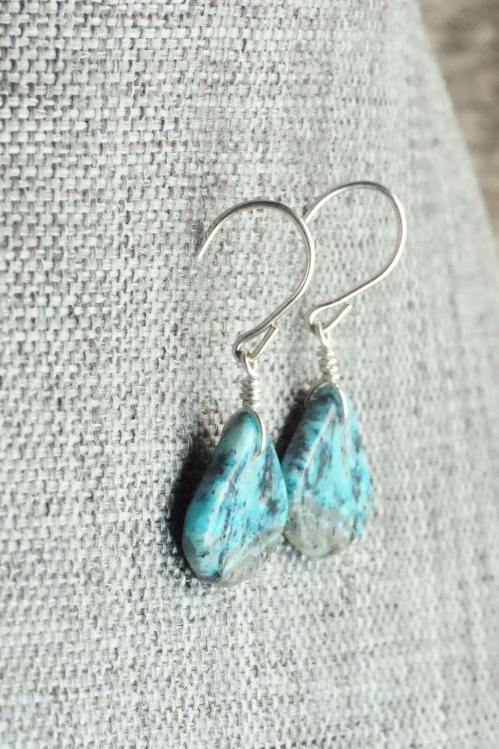Turquoise & Sterling Silver Earrings - Lester Abeita