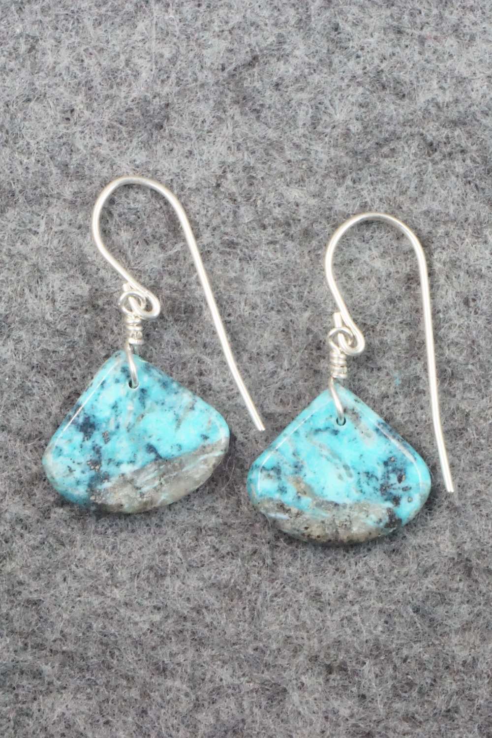 Turquoise & Sterling Silver Earrings - Lester Abeita