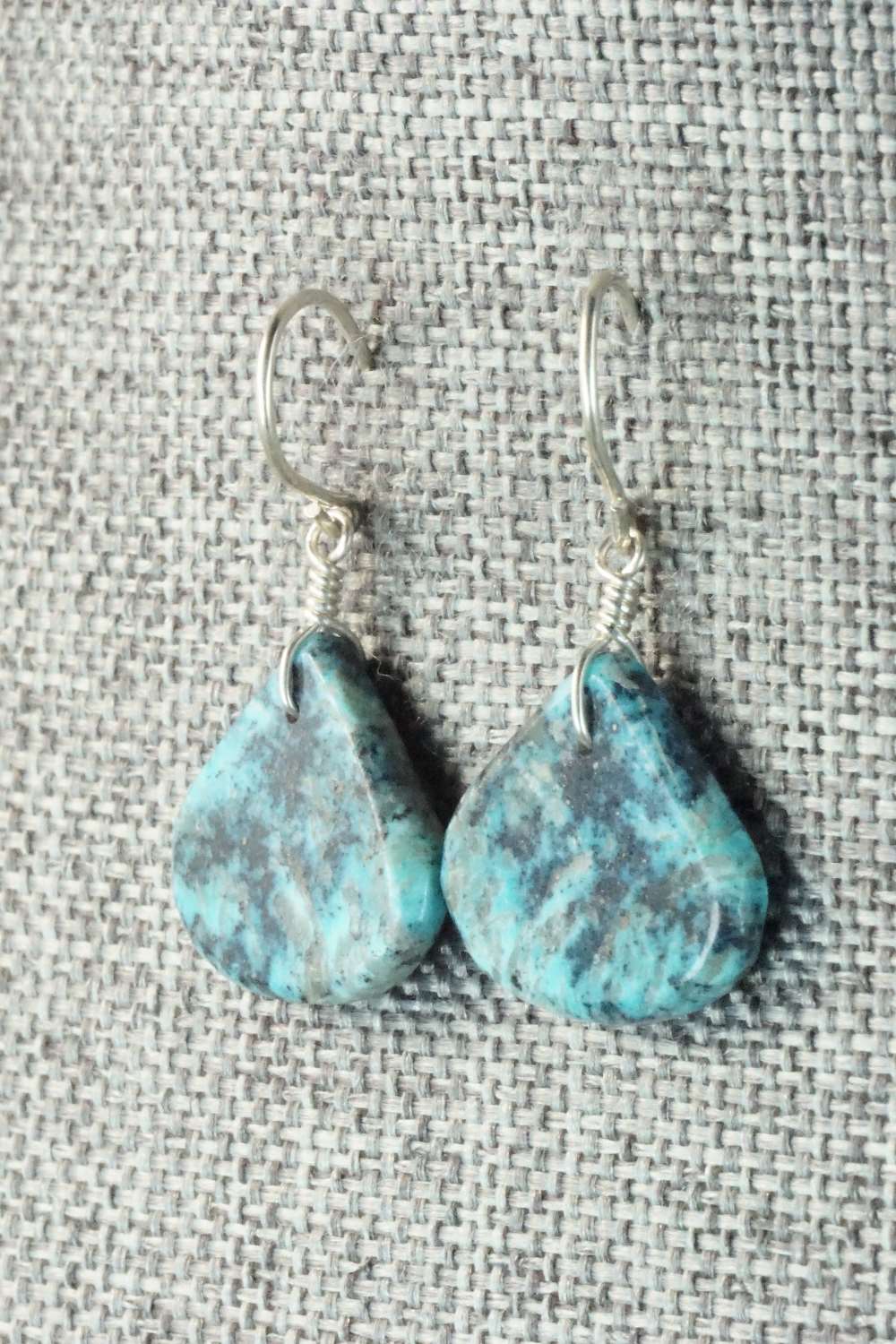 Turquoise & Sterling Silver Earrings - Lester Abeita