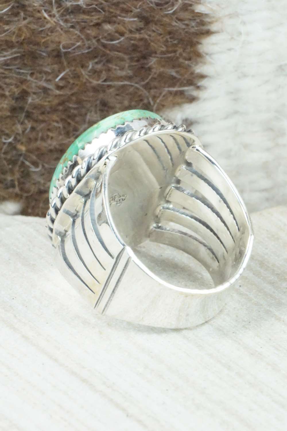 Turquoise and Sterling Silver Ring - Jeanette Saunders - Size 10.5