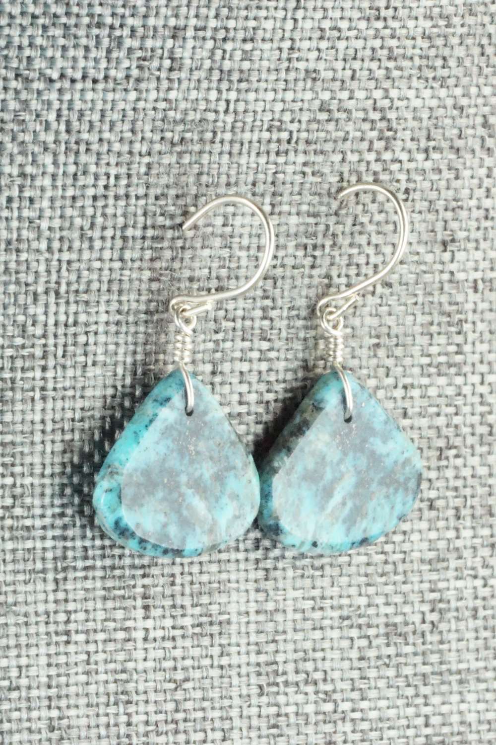 Turquoise & Sterling Silver Earrings - Lester Abeita