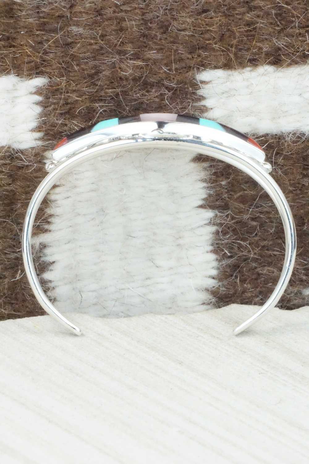 Multi Stone & Sterling Silver Inlay Bracelet - Ernie Ohmsatte