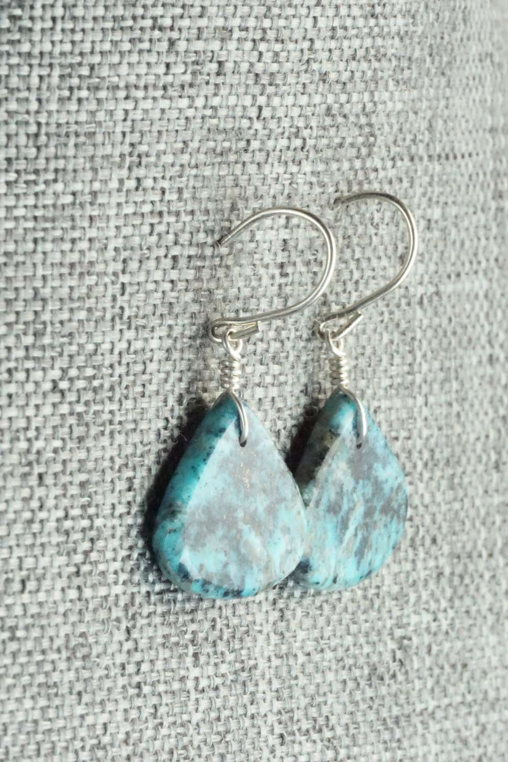 Turquoise & Sterling Silver Earrings - Lester Abeita