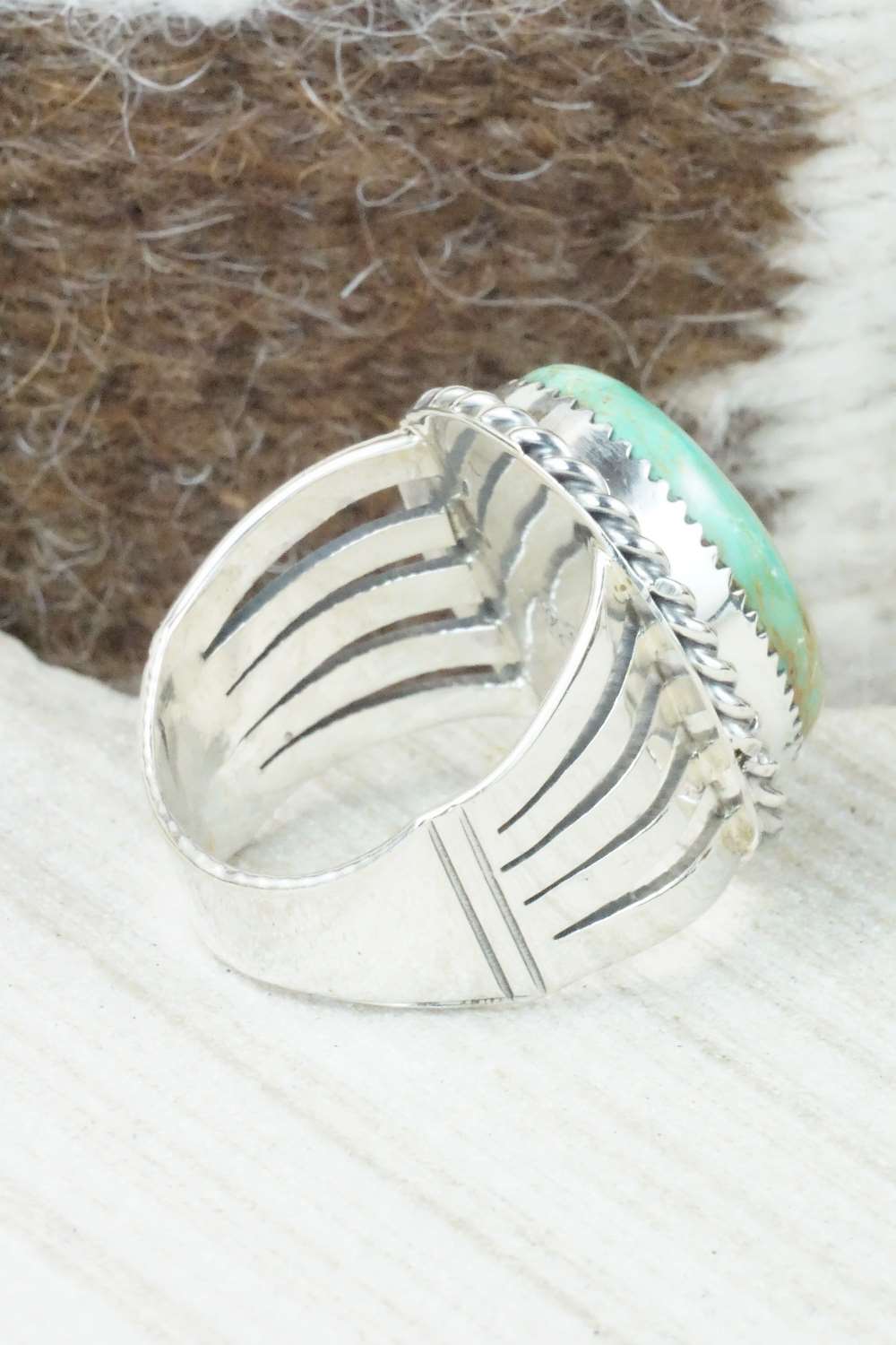 Turquoise and Sterling Silver Ring - Jeanette Saunders - Size 10.5