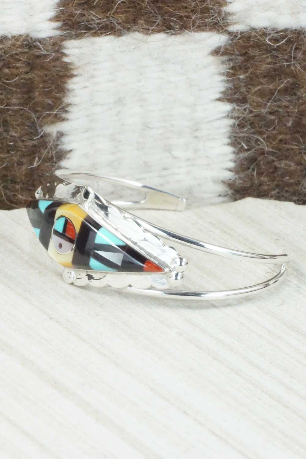 Multi Stone & Sterling Silver Inlay Bracelet - Ernie Ohmsatte