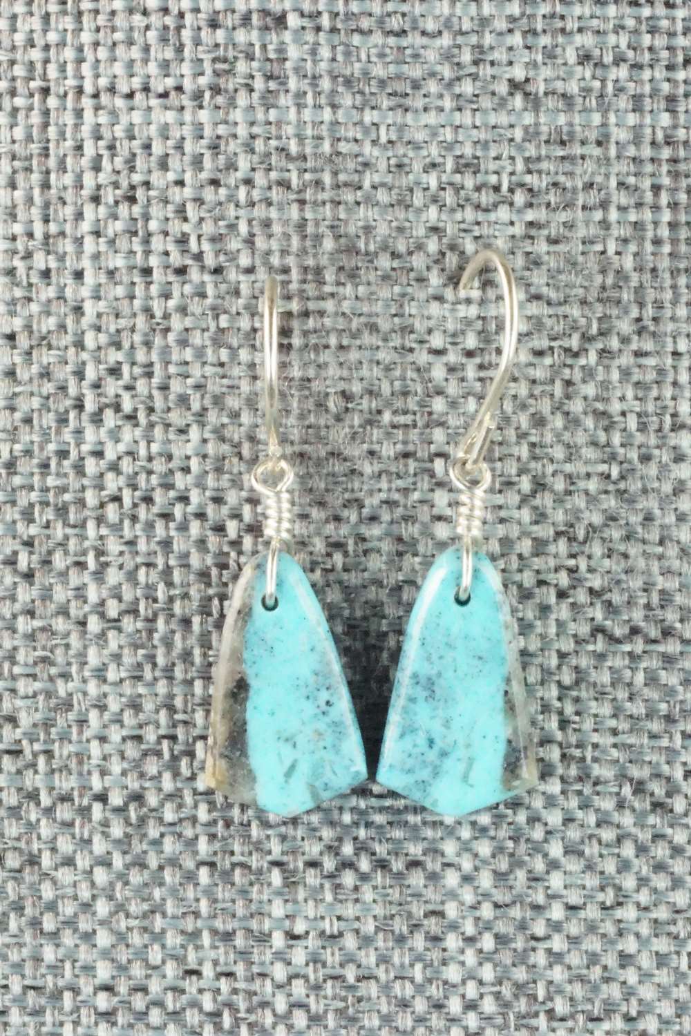 Turquoise & Sterling Silver Earrings - Lester Abeita