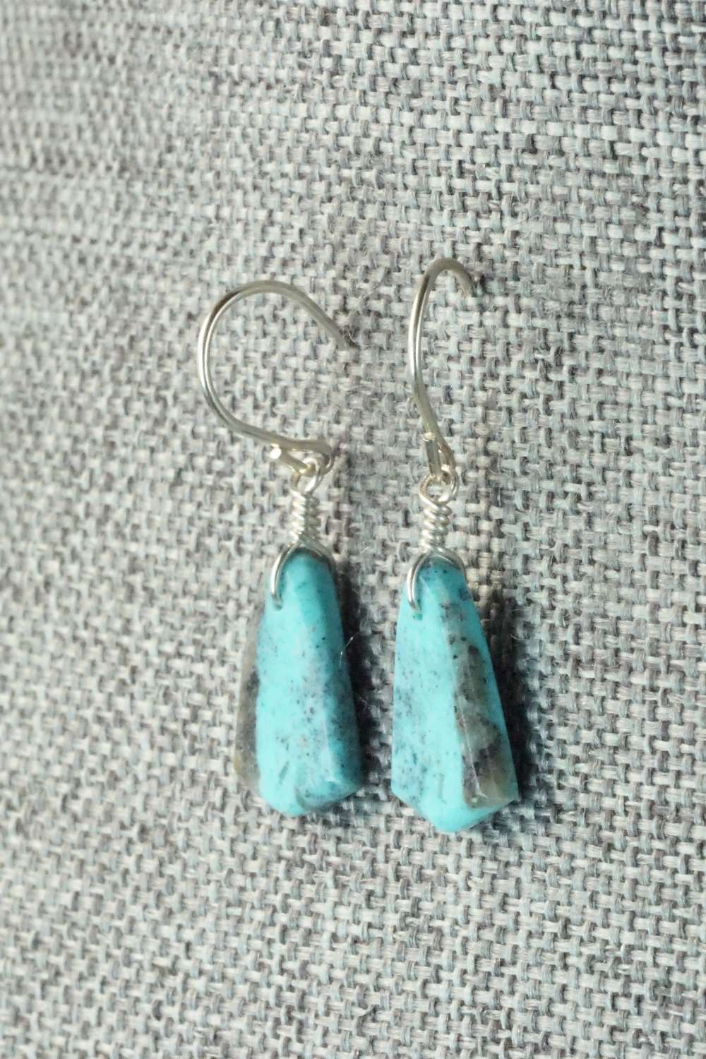 Turquoise & Sterling Silver Earrings - Lester Abeita