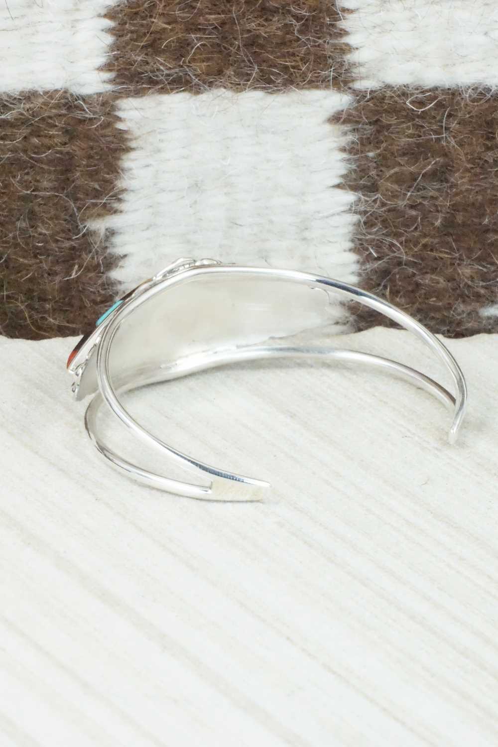 Multi Stone & Sterling Silver Inlay Bracelet - Ernie Ohmsatte