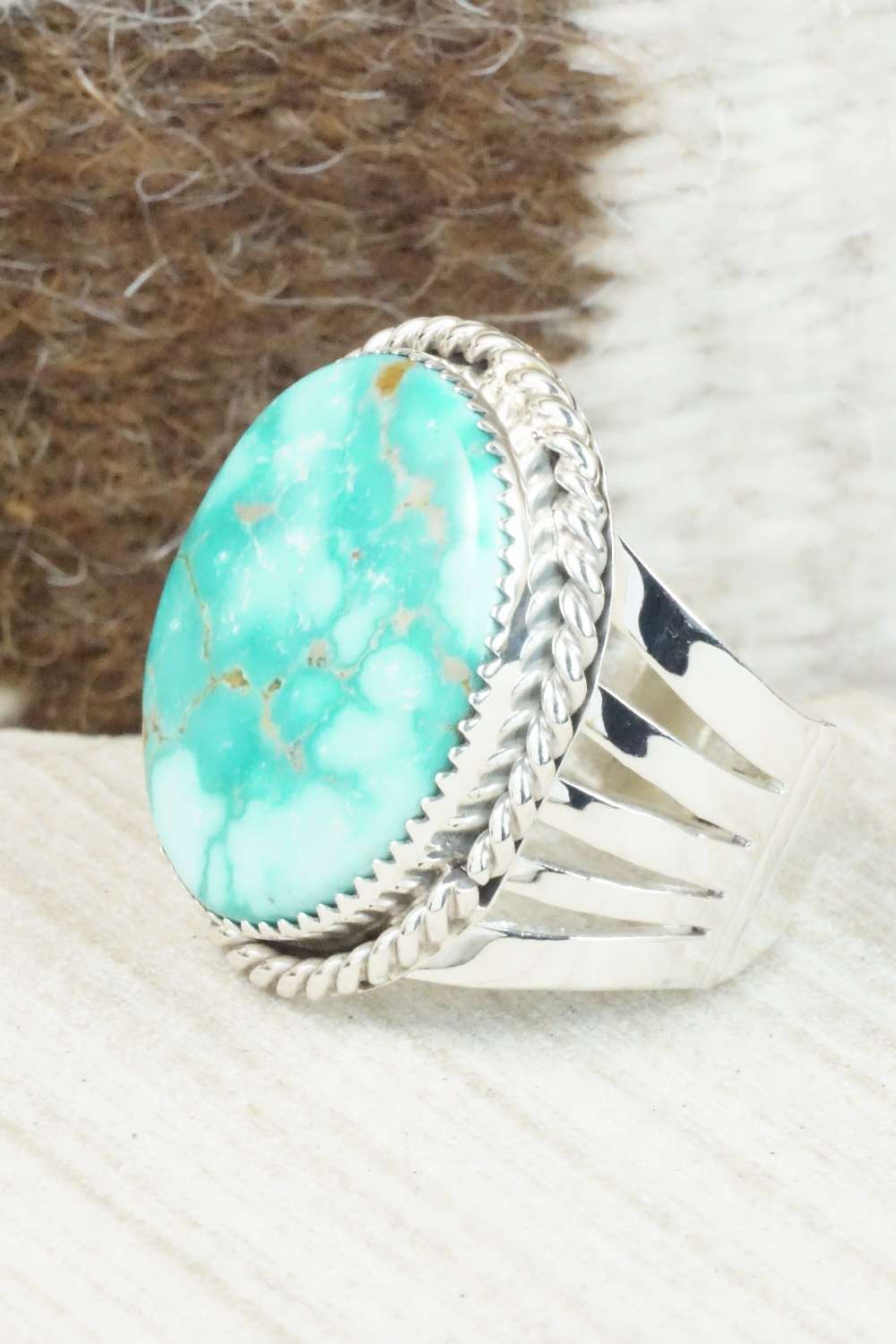 Turquoise and Sterling Silver Ring - Jeanette Saunders - Size 11.25