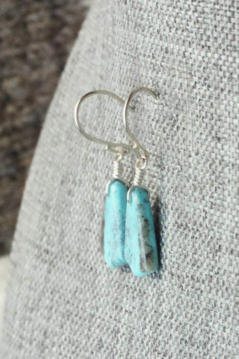 Turquoise & Sterling Silver Earrings - Lester Abeita