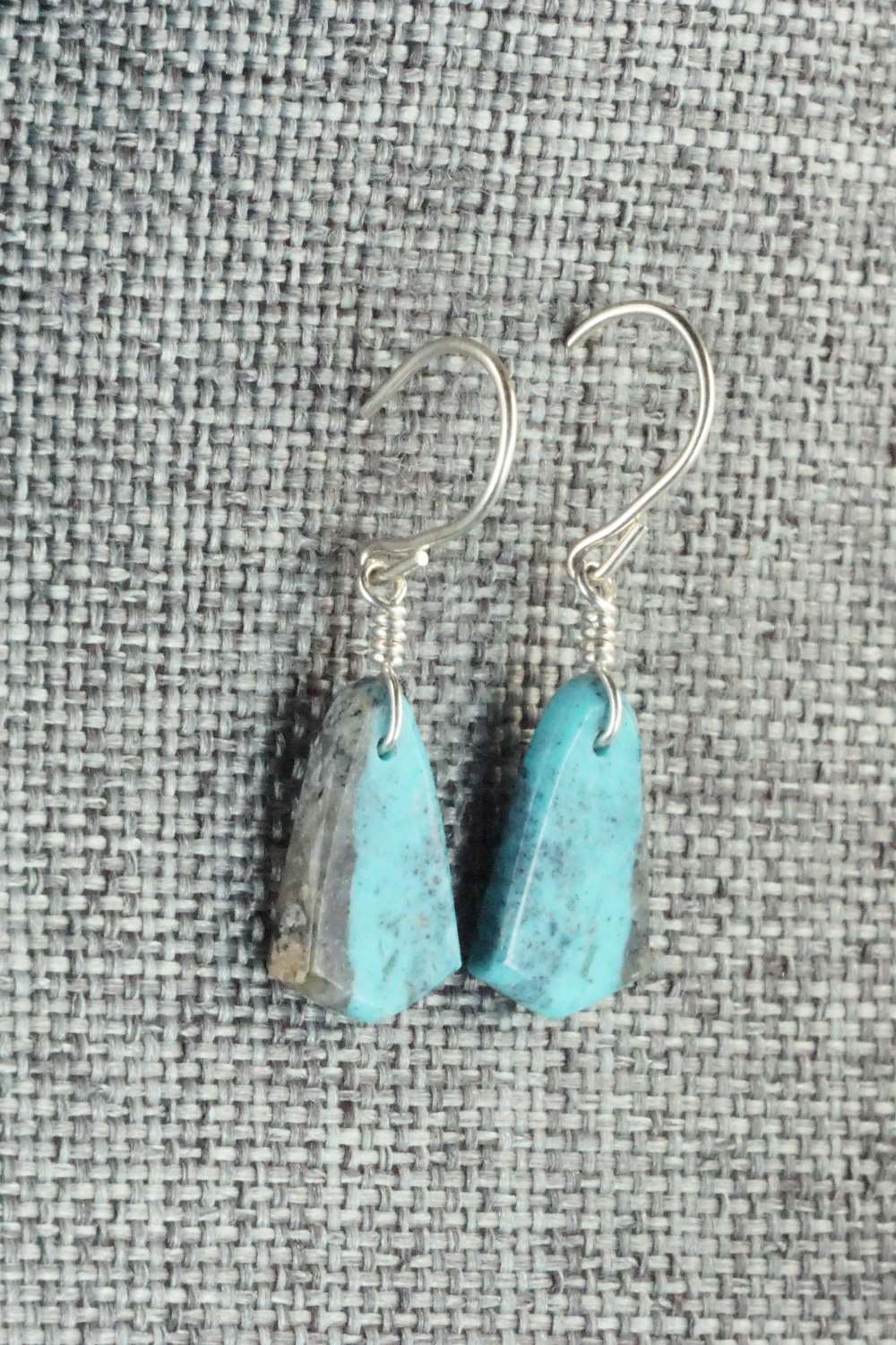 Turquoise & Sterling Silver Earrings - Lester Abeita