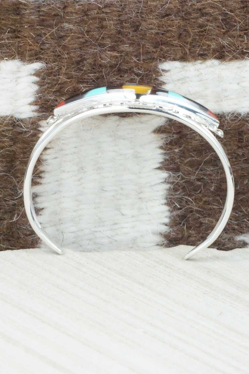 Multi Stone & Sterling Silver Inlay Bracelet - Ernie Ohmsatte