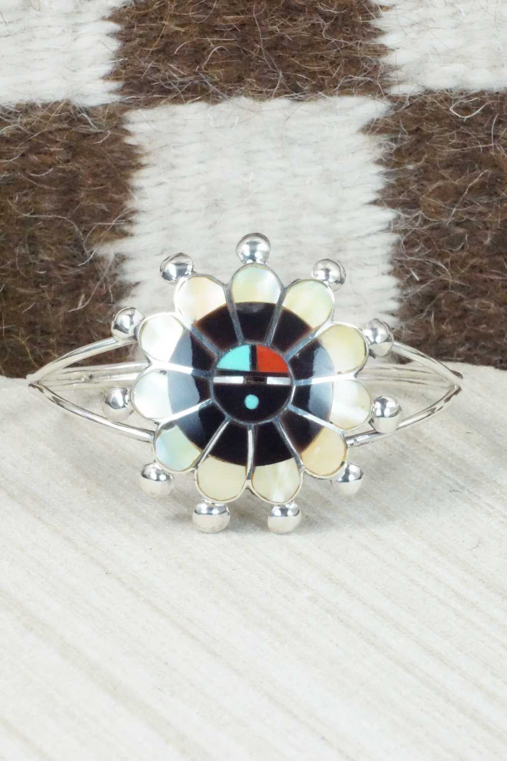 Multi Stone & Sterling Silver Inlay Bracelet - Pauline Lonjose