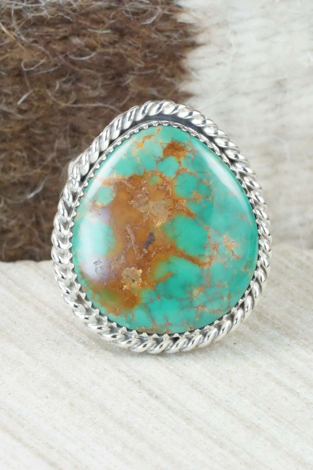 Turquoise and Sterling Silver Ring - Jeanette Saunders - Size 11.25