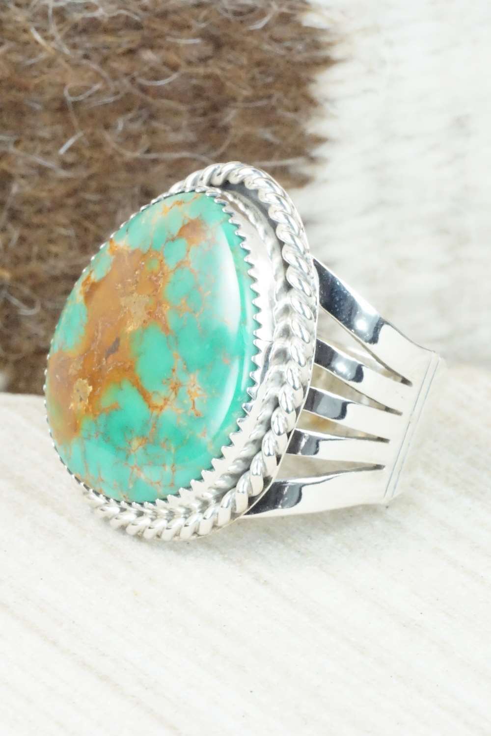Turquoise and Sterling Silver Ring - Jeanette Saunders - Size 11.25