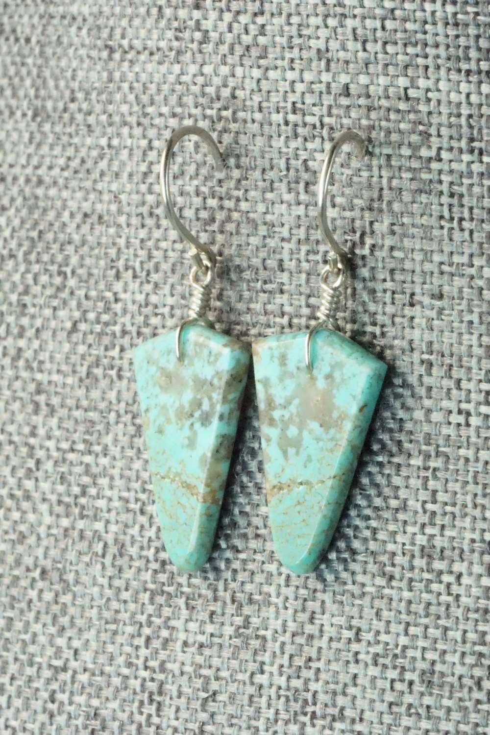 Turquoise & Sterling Silver Earrings - Lester Abeita