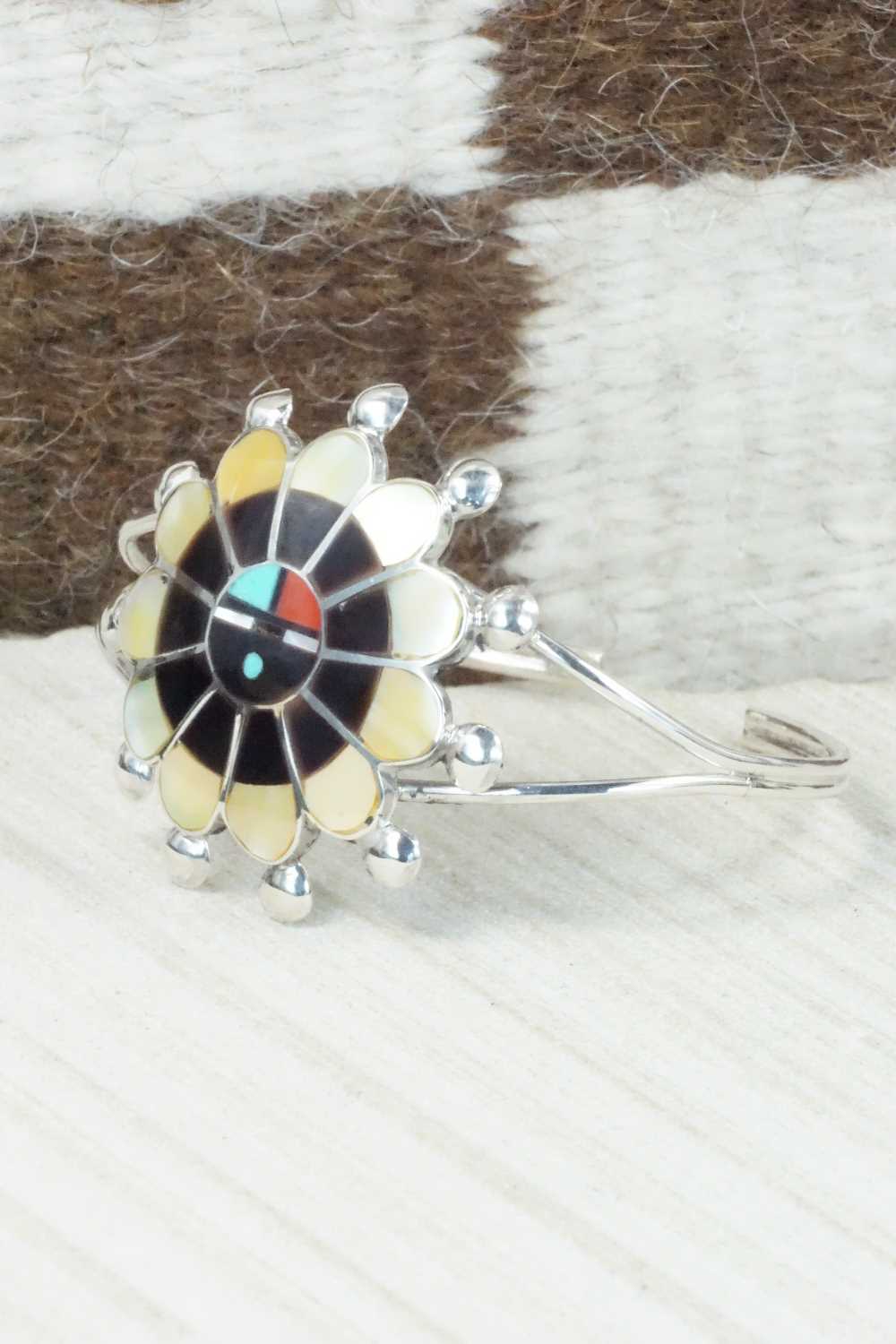 Multi Stone & Sterling Silver Inlay Bracelet - Pauline Lonjose