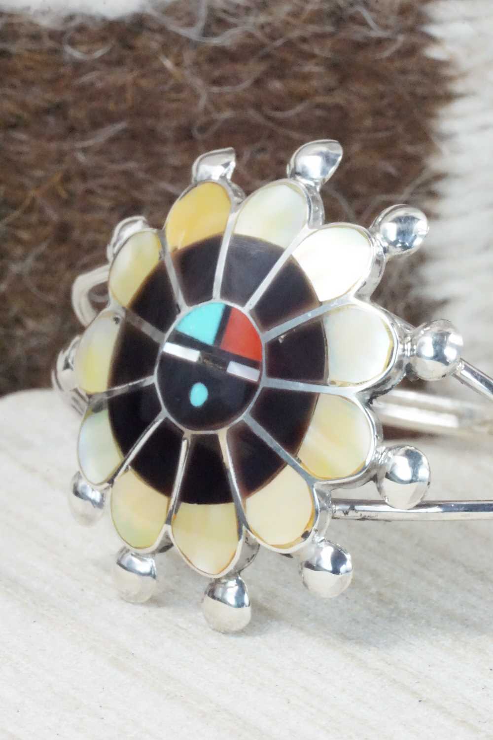 Multi Stone & Sterling Silver Inlay Bracelet - Pauline Lonjose