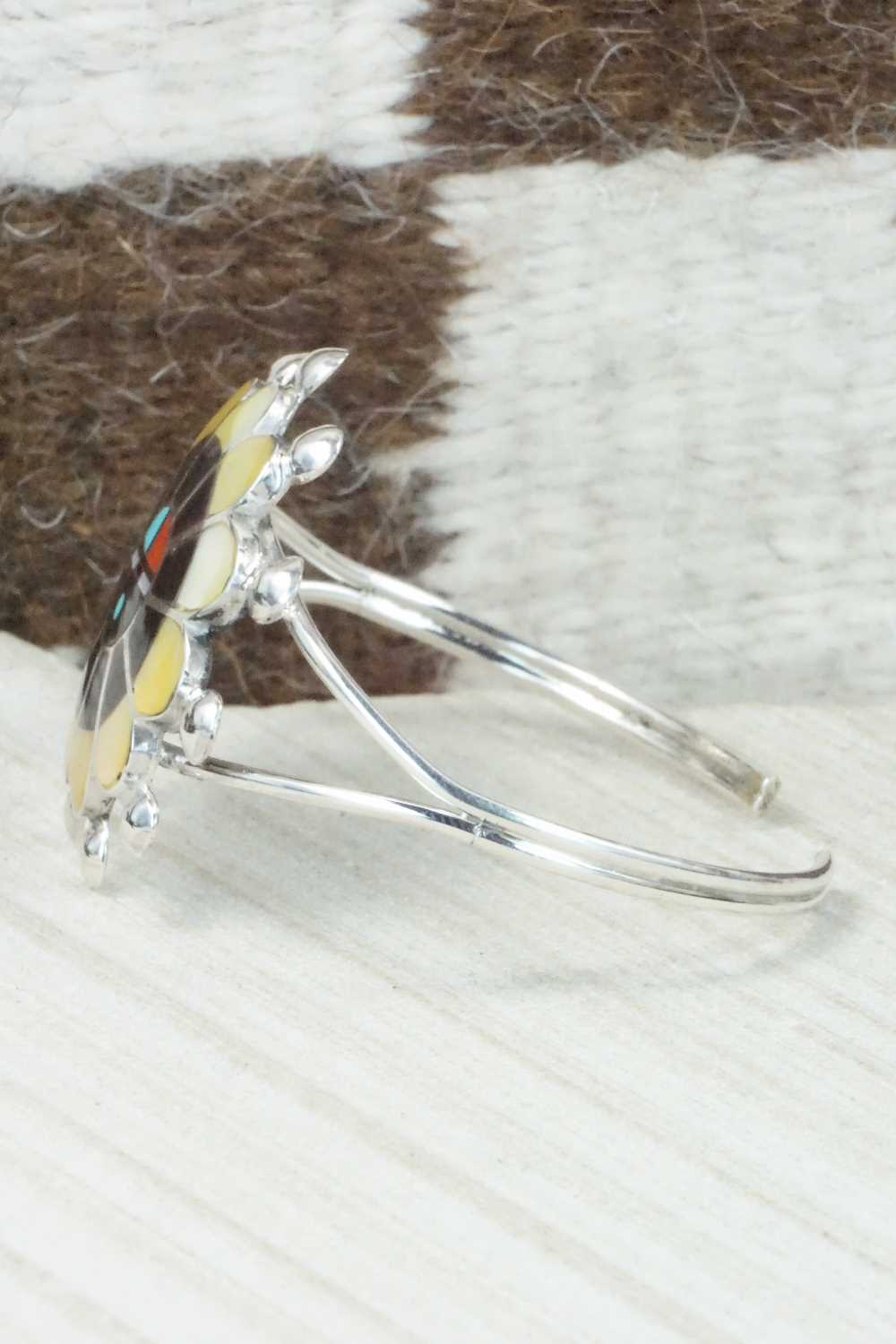 Multi Stone & Sterling Silver Inlay Bracelet - Pauline Lonjose