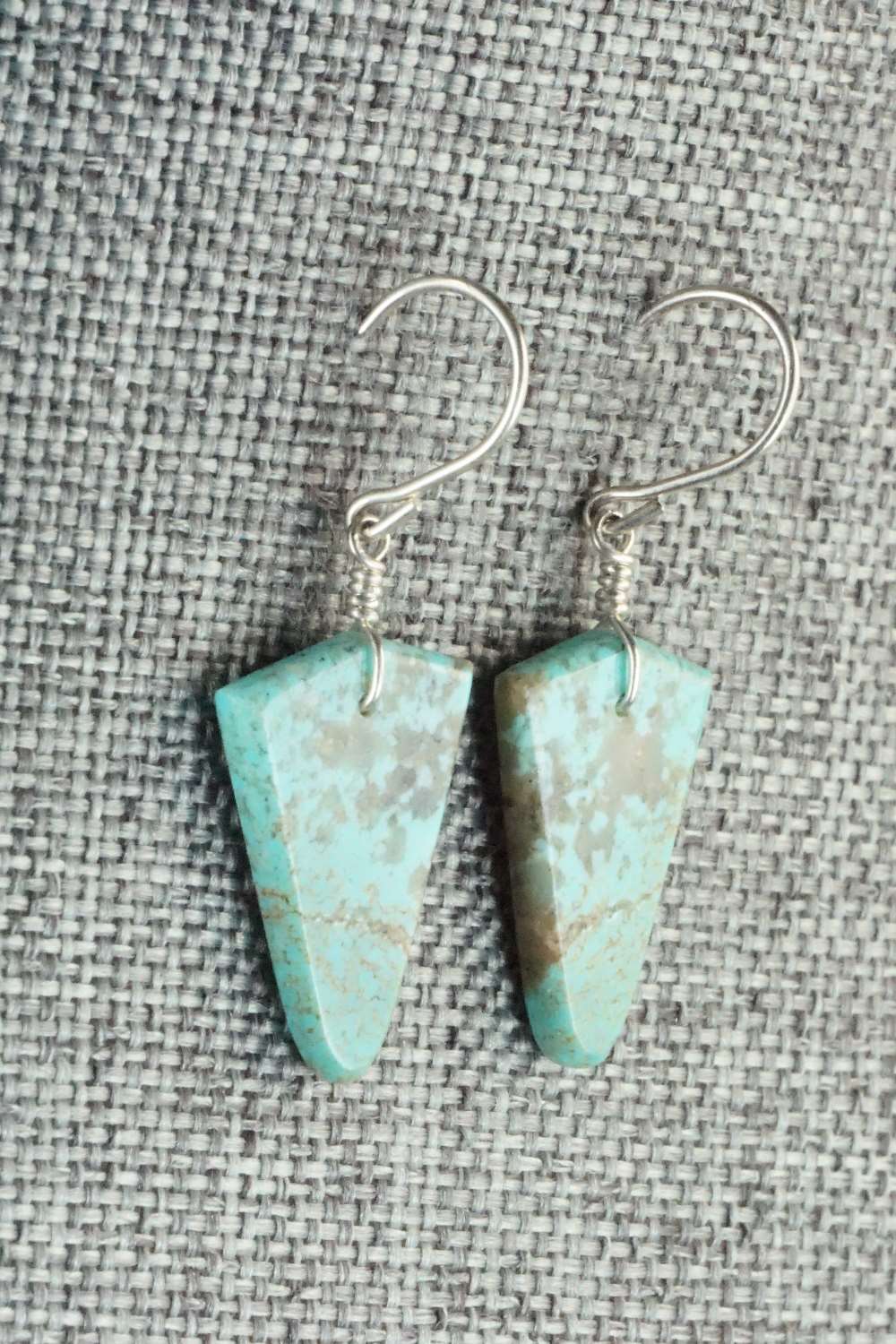 Turquoise & Sterling Silver Earrings - Lester Abeita