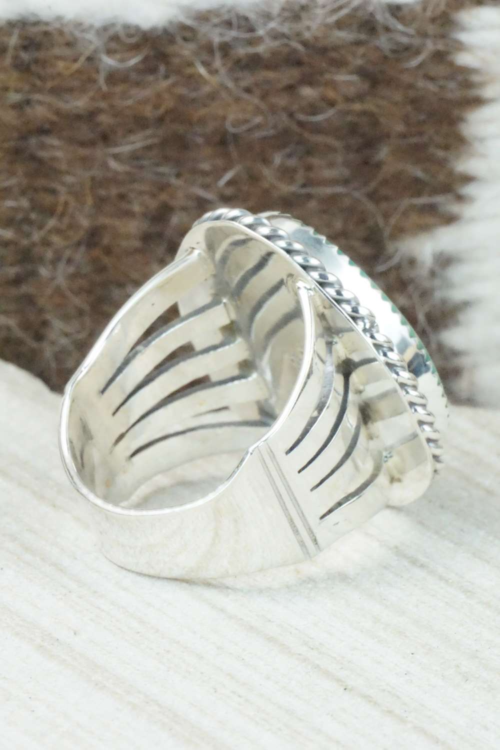Turquoise and Sterling Silver Ring - Jeanette Saunders - Size 11.25