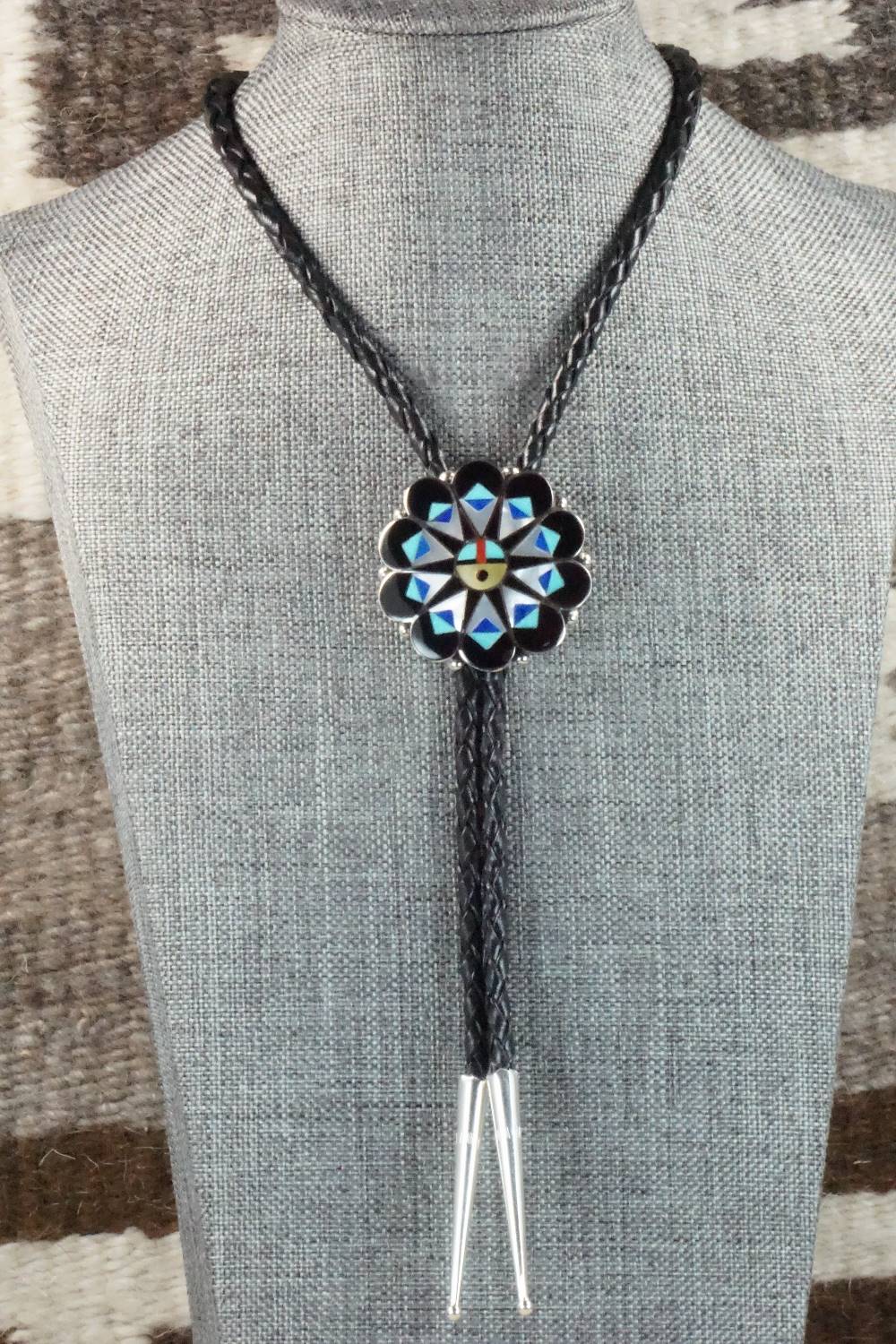 Multi Stone & Sterling Silver Bolo Tie - Delwin Gasper