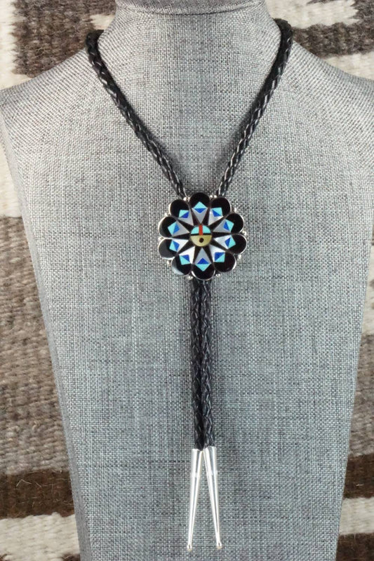 Multi Stone & Sterling Silver Bolo Tie - Delwin Gasper
