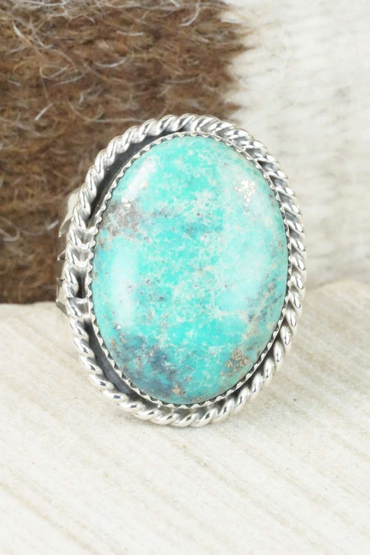 Turquoise and Sterling Silver Ring - Jeanette Saunders - Size 12.5