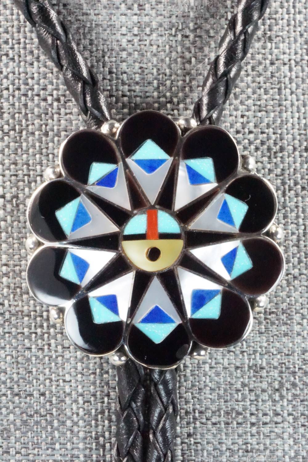 Multi Stone & Sterling Silver Bolo Tie - Delwin Gasper