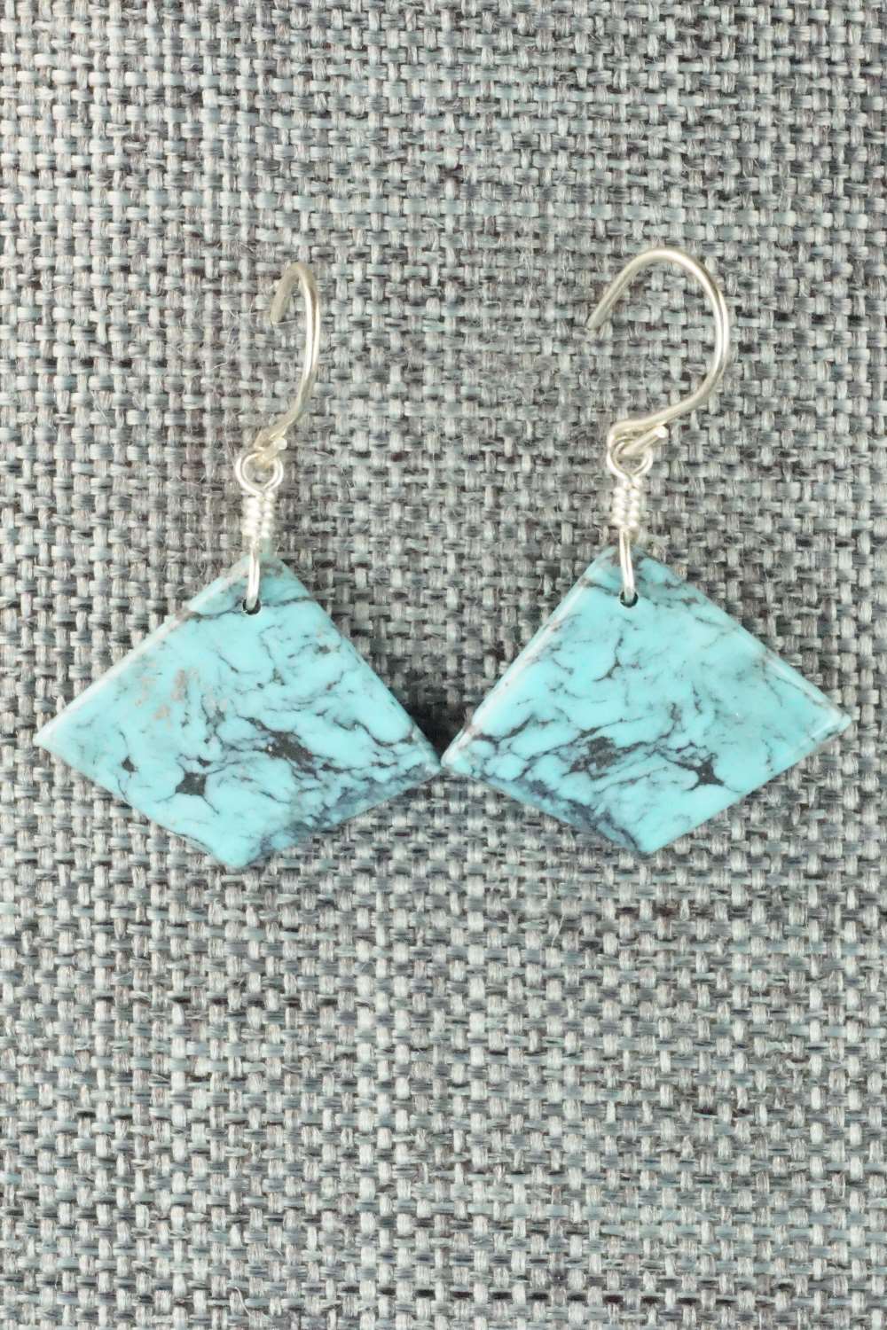 Turquoise & Sterling Silver Earrings - Lester Abeita