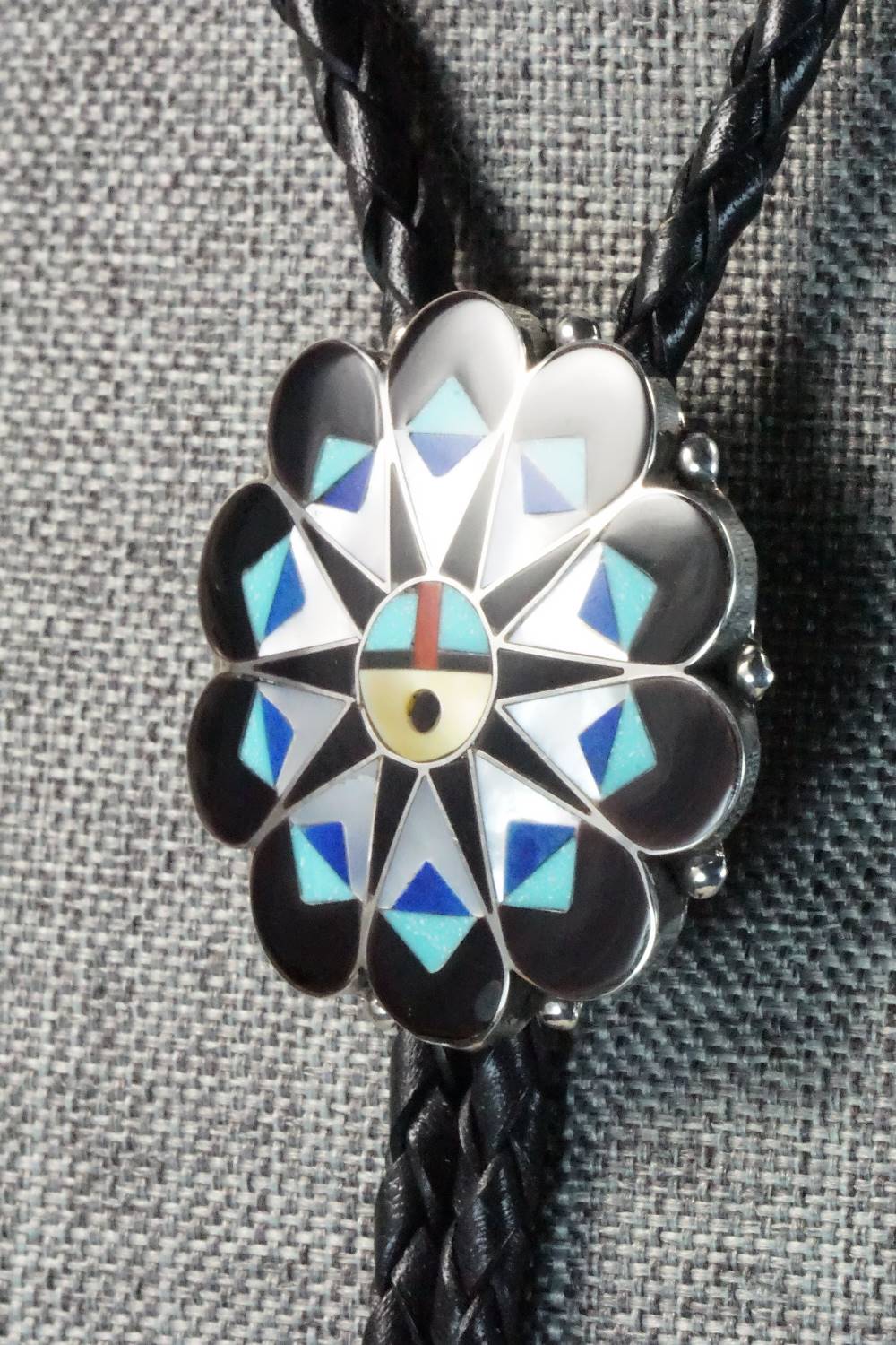 Multi Stone & Sterling Silver Bolo Tie - Delwin Gasper