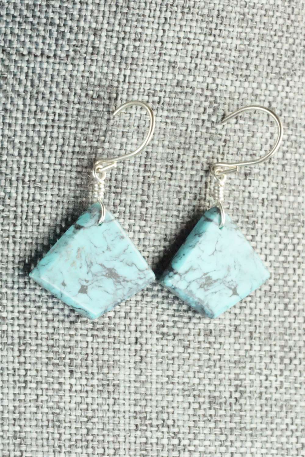 Turquoise & Sterling Silver Earrings - Lester Abeita