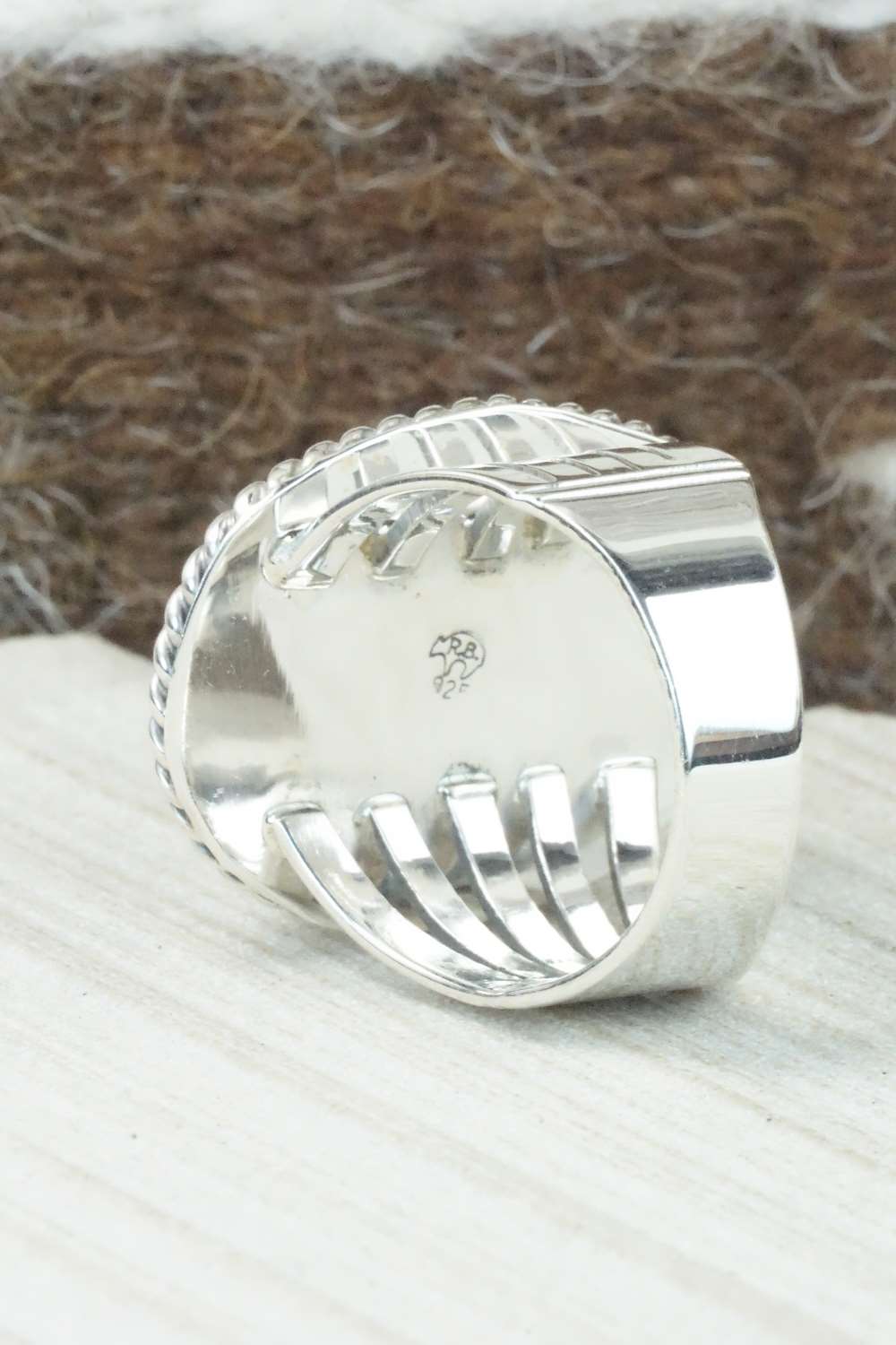 Turquoise and Sterling Silver Ring - Jeanette Saunders - Size 12.5
