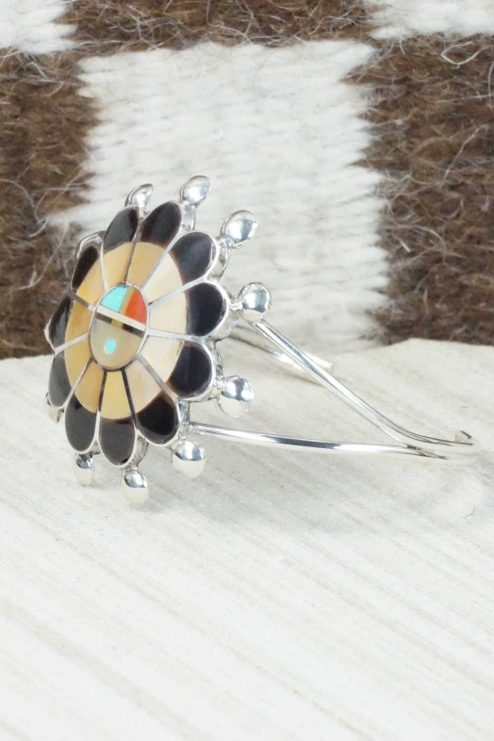 Multi Stone & Sterling Silver Inlay Bracelet - Pauline Lonjose