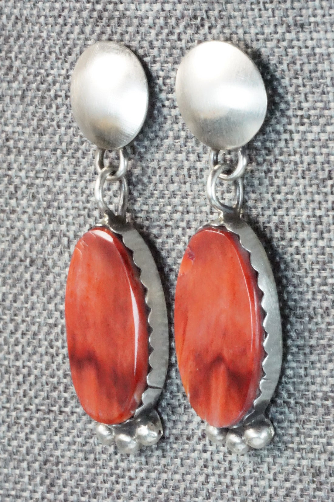 Spiny Oyster and Sterling Silver Earrings - Selina Warner