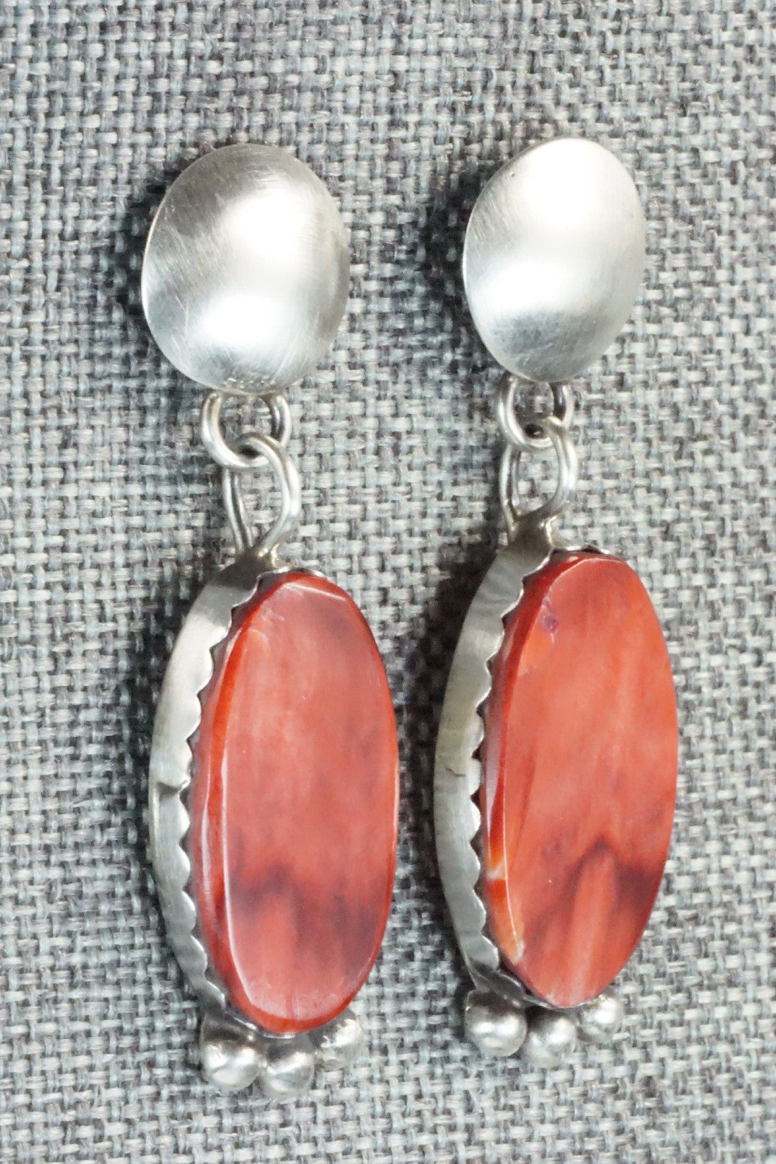 Spiny Oyster and Sterling Silver Earrings - Selina Warner