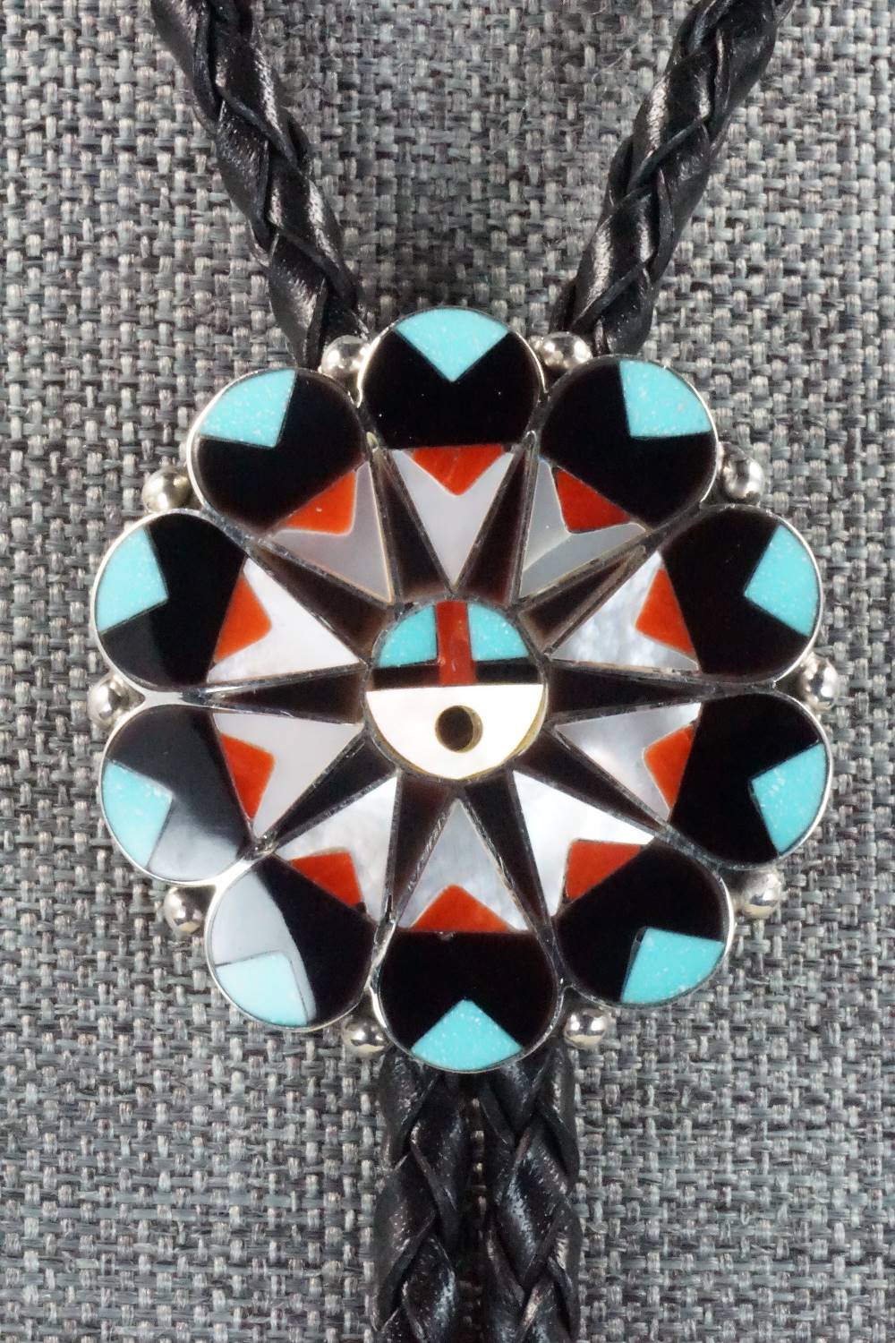 Multi Stone & Sterling Silver Bolo Tie - Delwin Gasper