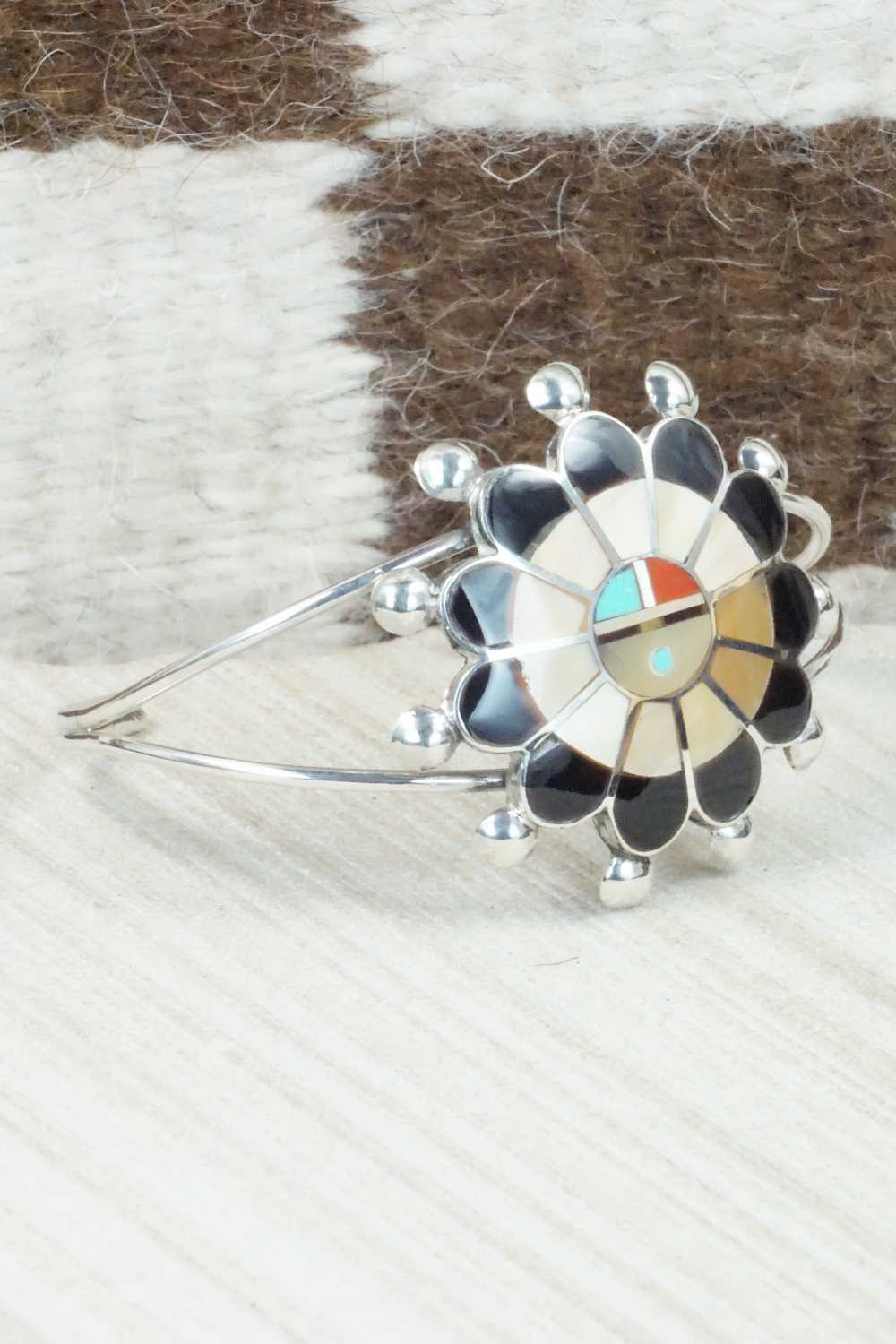 Multi Stone & Sterling Silver Inlay Bracelet - Pauline Lonjose