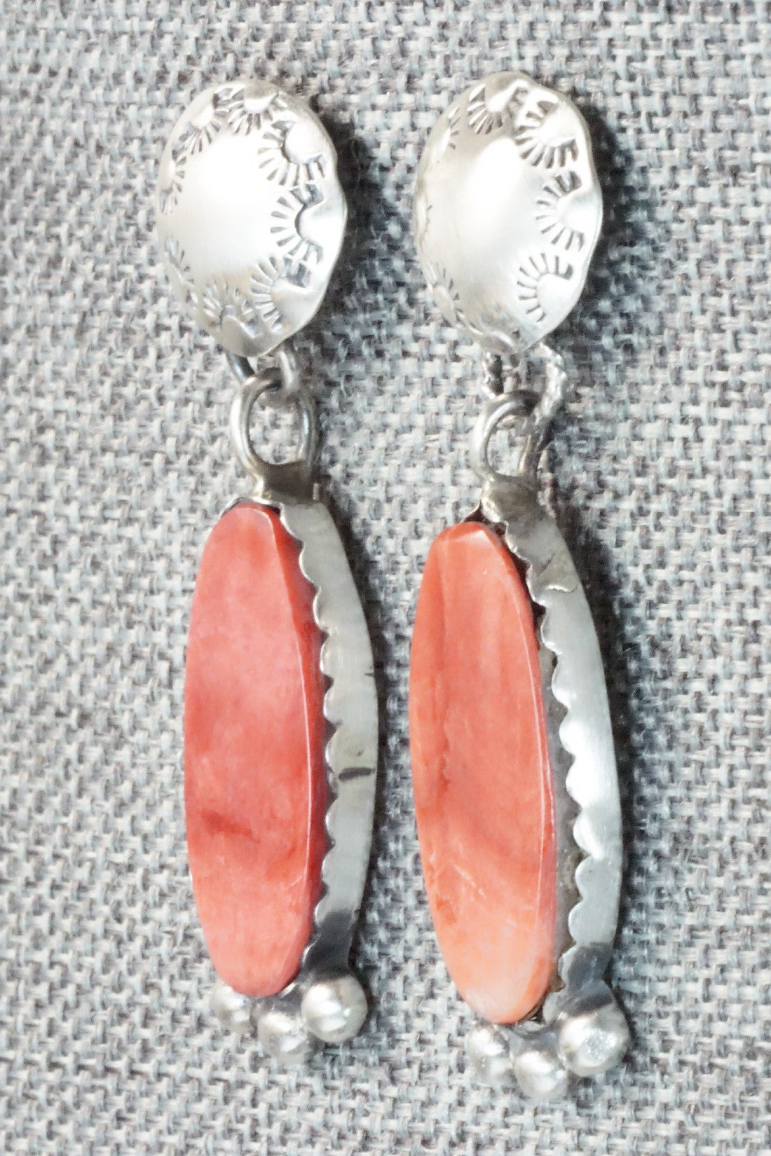 Spiny Oyster and Sterling Silver Earrings - Selina Warner