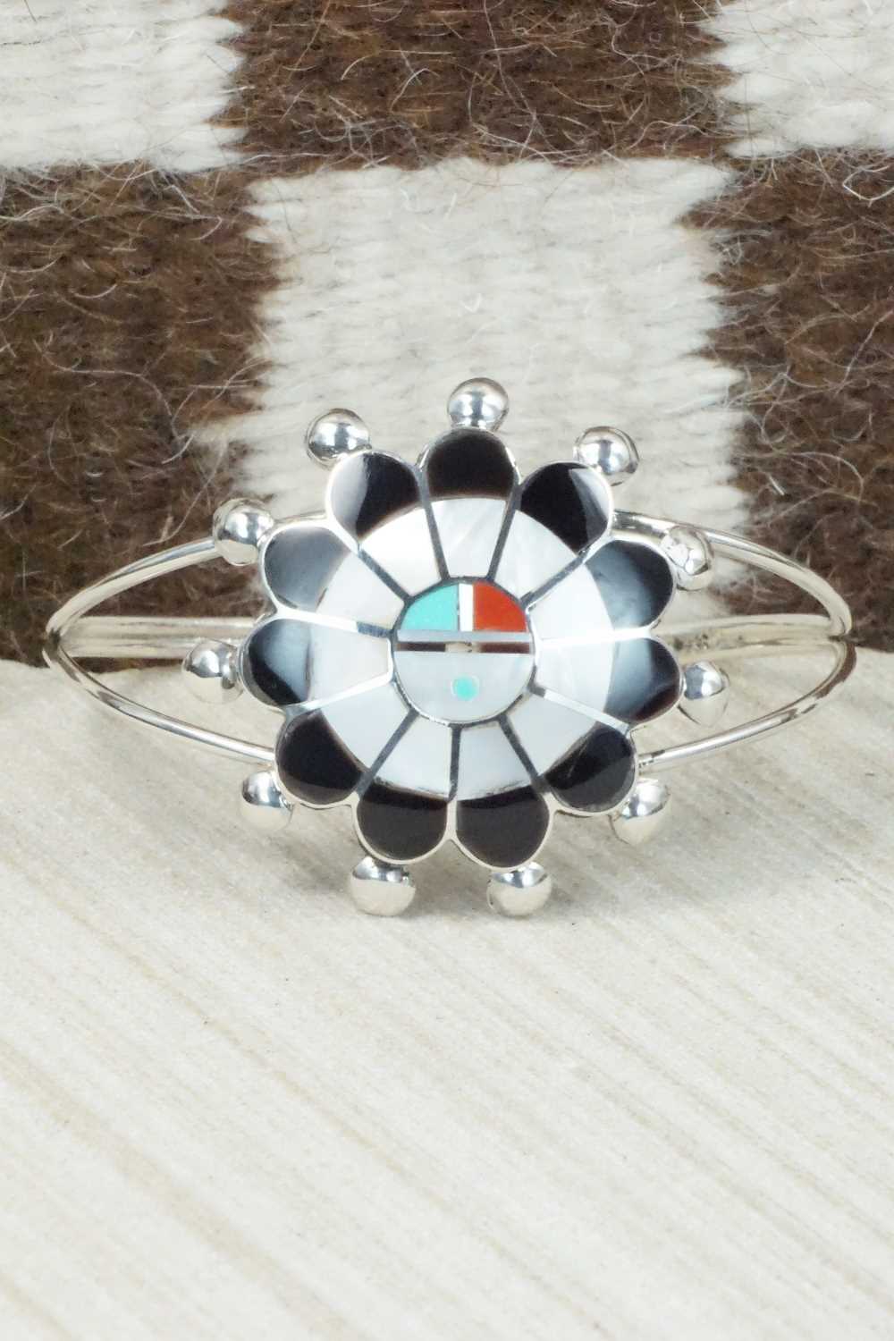 Multi Stone & Sterling Silver Inlay Bracelet - Pauline Lonjose